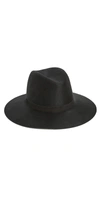 Janessa Leone Korin Wide-brim Wool Fedora In Black