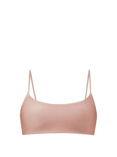 Jade Swim Muse Scoop Terry Bikini Top In Mauve Sheen