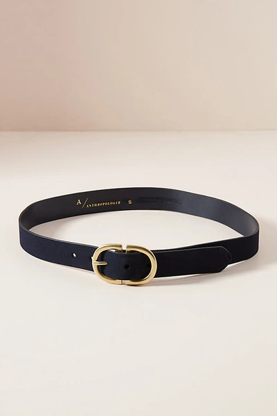 Anthropologie Betty Suede Belt In Blue