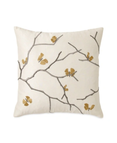 Michael Aram Butterfly Gingko Embroidered Decorative Pillow 18 X 18 Bedding In Ivory