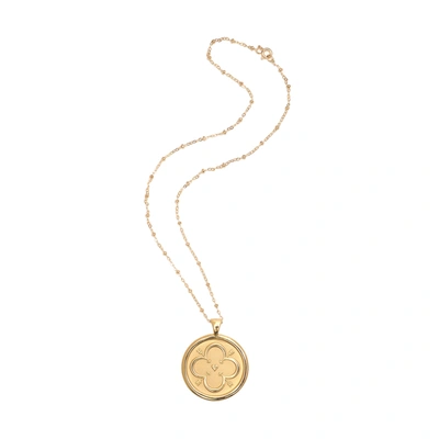 Jane Win Love Coin Pendant Necklace In Yellow Gold