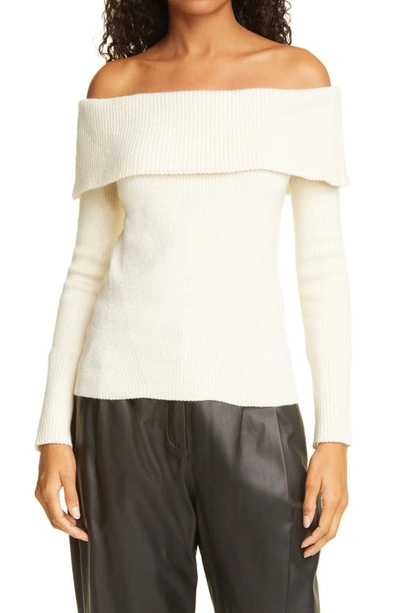Eleven Six Eva Off The Shoulder Sweater In Ivory
