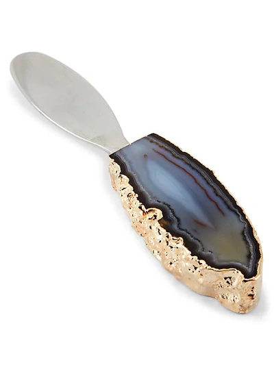 Anna New York Lumino Agate, Goldplated & Stainless Steel Spreader