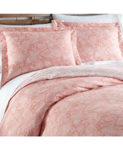 Southshore Fine Linens Perfect Paisley 3-piece Comforter And Sham Set Bedding In Coral