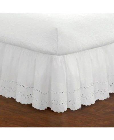 Fresh Ideas Ruffled Eyelet Twin Bed Skirt Bedding In White