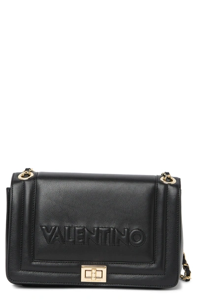Valentino By Mario Valentino Alice Sauvage Leather Chain Strap Crossbody In Black