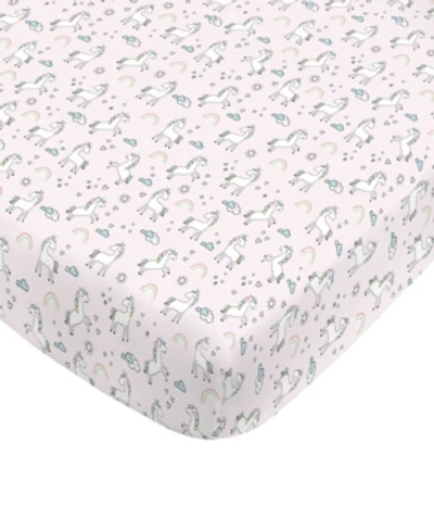 Nojo Unicorn Mini Crib Sheet Bedding In Pink