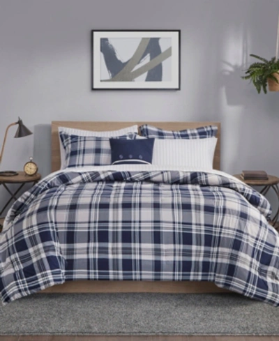 Madison Park Essentials Patrick Reversible 8-piece Queen Bedding Set Bedding In Navy