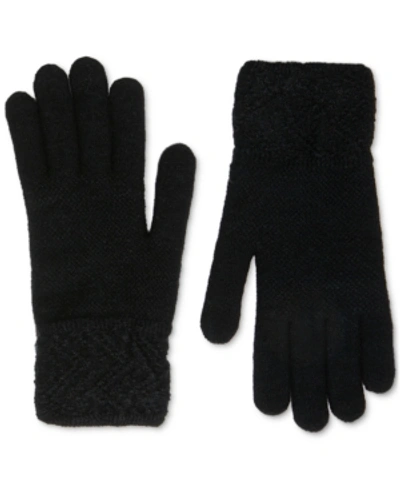 Steve Madden Lurex Sparkle Gloves In Black