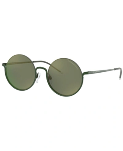 Emporio Armani Ea2112 60356r Round Sunglasses In Green