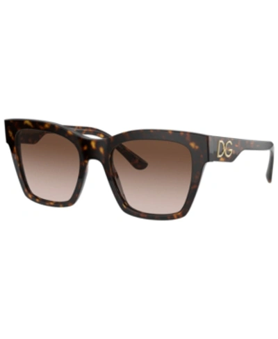 Dolce & Gabbana Dg4384 Square Sunglasses, 53mm In Havana