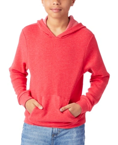 Alternative Apparel Big Boys And Girls Challenger Eco-fleece Pullover Hoodie In Red
