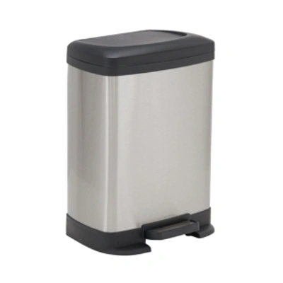 Household Essentials Stainless Steel 8l Saxony Rectangle Trash Can