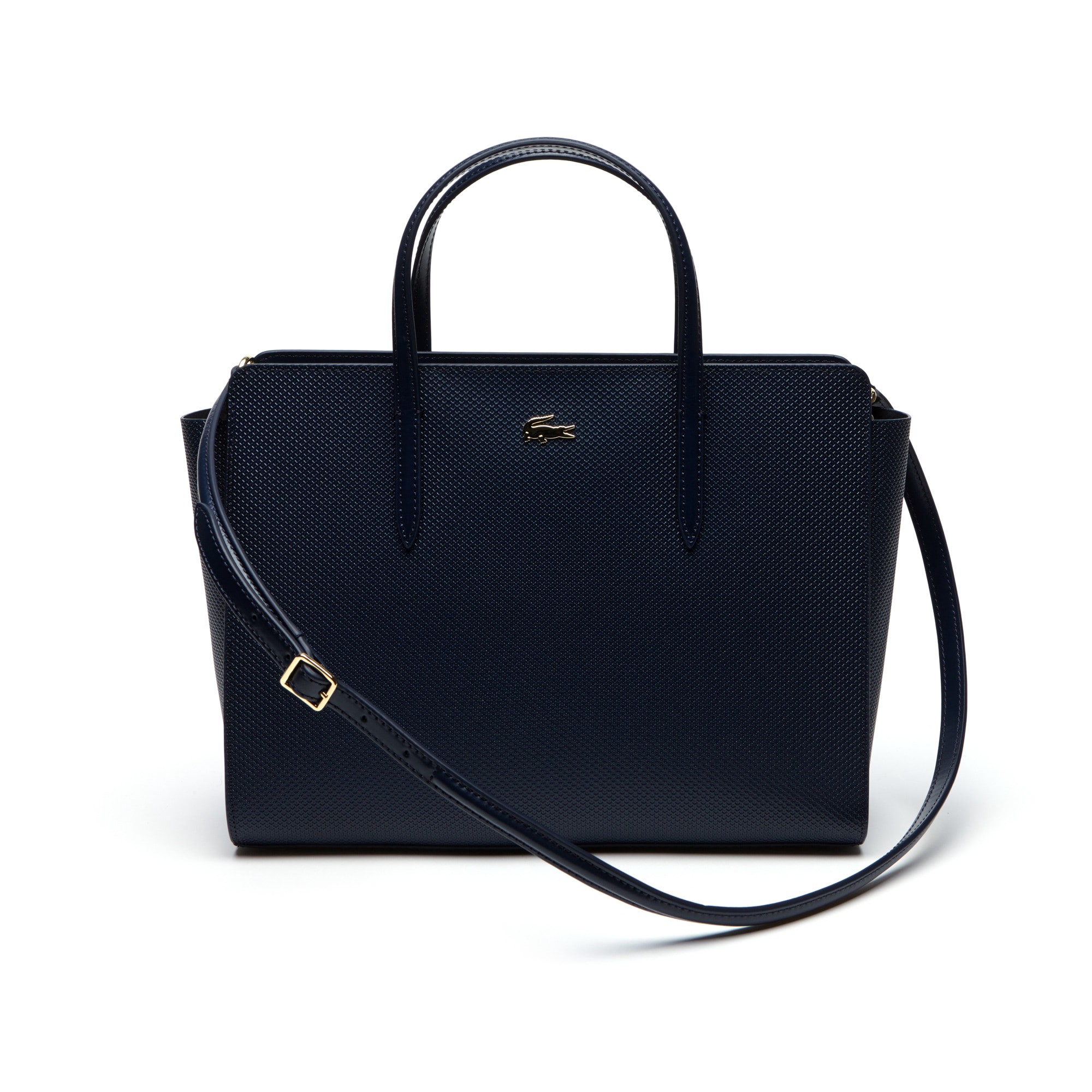 Lacoste Women's Chantaco Gusseted PiquÉ Leather Tote Bag - Black | ModeSens
