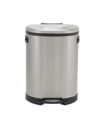 Household Essentials Stainless Steel 50l Aspen Oval Step Trash Can