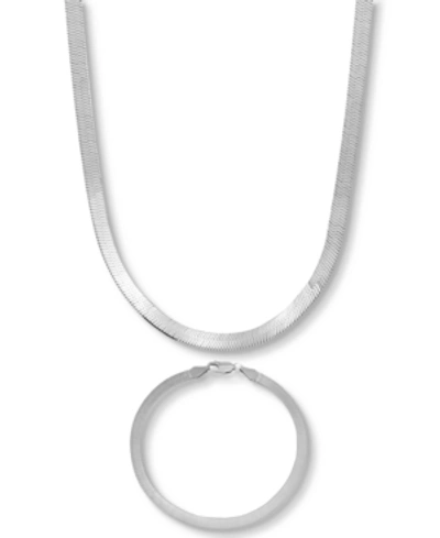 Macy's Men's 2-pc. Set Herringbone Chain Necklace & Matching Bracelet In Silver