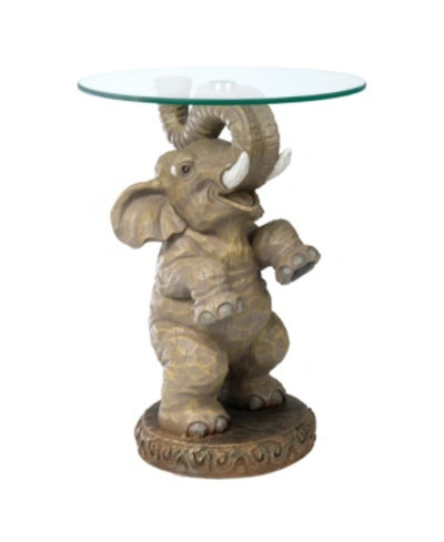 Design Toscano Good Fortune Elephant Glass-topped Table In Multi