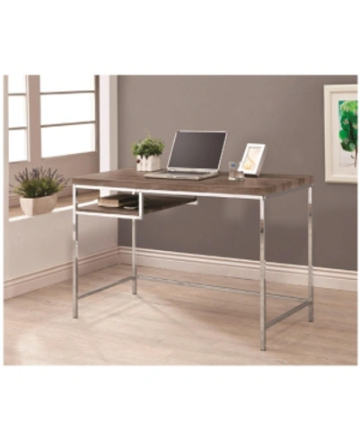 Coaster Home Furnishings Lincoln Rectangular Writing Desk With Shelf In Open Grey