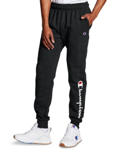 Champion Men's Powerblend Logo-graphic Jogger Pants In Black