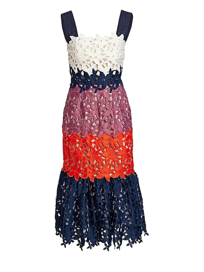 Sea Maisey Colorblock Crochet Mermaid Dress In Neutral