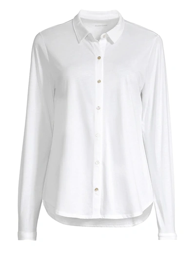 Eileen Fisher Women's Organic Cotton Button-down Shirt In White