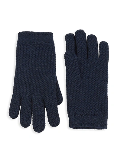 Loro Piana Women's Cashmere Gloves In Argo Blue Melange