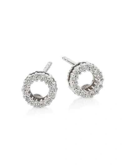 Roberto Coin Diamond & 18k White Gold Circle Earrings