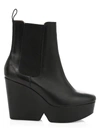 Clergerie Women's Beatrice 2 Leather Wedge Boots In Black Calf