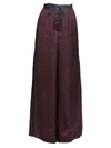 Sacai Women's Satin Leopard-print Wide Leg Pants In Bordeaux