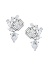 Adriana Orsini Women's Rhodium-plated Sterling Silver Cubic Zirconia Cluster Earrings