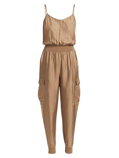 Cinq À Sept Amia Satin Jumpsuit In Pwt