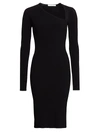 Helmut Lang Asymmetric-neckline Knit Dress In Black