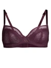 Chantelle Lace Plunge Bra In Aubergine