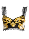 Versace Women's Rodeo Queen Silk Twill Printed Bra In White Multi