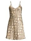 Ginia Women's Python Print Silk Chemise In Natural