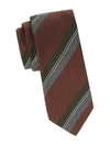 Eton Men's Striped Silk Tie In Green