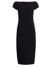 Theia Off-the-shoulder Crepe Cocktail Dress In Black