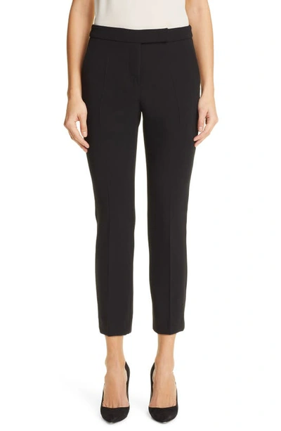 Max Mara Micenea Wool-blend Crepe Straight-leg Pants In Black