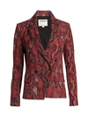 L Agence Women's Kenzie Snake Print Blazer In Garnet Black