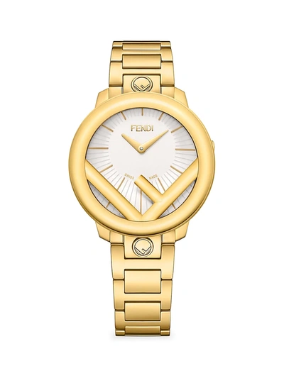 Fendi Timepieces Run Away Yellow Gold Bracelet Watch In Gold Multi