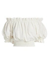 Alice And Olivia Caprina Off-the-shoulder Top In White