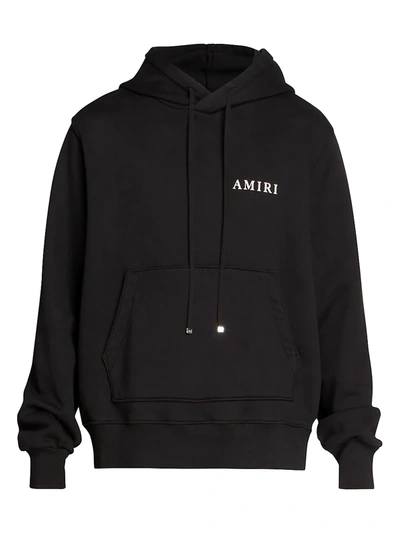 Amiri Men's Large Logo Hoodie In Black White