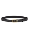 Gucci Women's Leather Belt With Interlocking G Buckle In Black