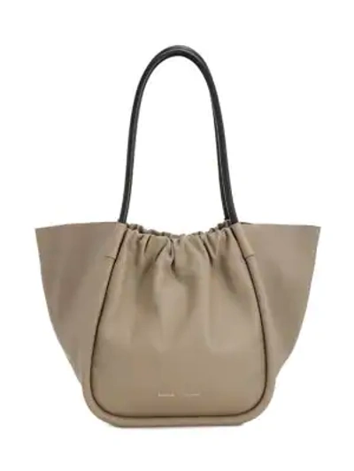 Proenza Schouler Xl Ruched Leather Tote In Light Taupe
