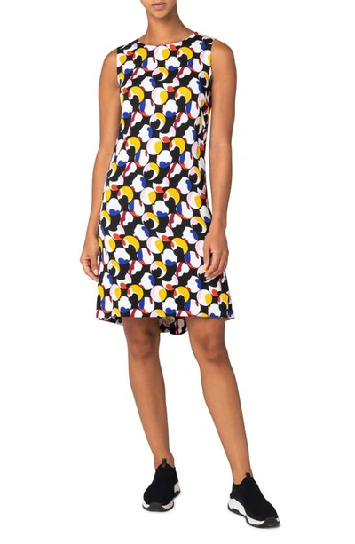 Akris Punto Abstract Dot Printed Sleeveless Shift Dress In Black