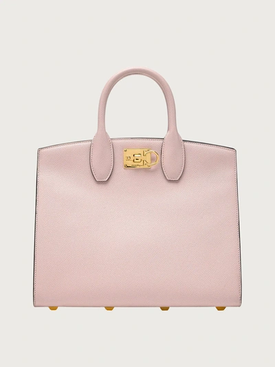 Ferragamo Studio Leather Top Handle Bag In Pink
