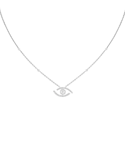 Messika Women's Lucky Eye 18k White Gold & Pavé Diamond Necklace
