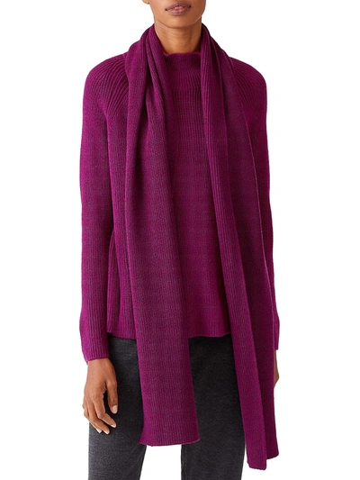 Eileen Fisher Women's Wool Rib-knit Scarf In Purple