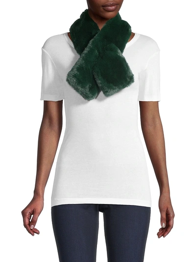 Saks Fifth Avenue Women's Faux Fur Pull-through Scarf In Deep Green