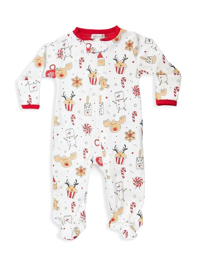 Baby Noomie Baby's Holiday Treats Zipper Footie Pajamas In Neutral